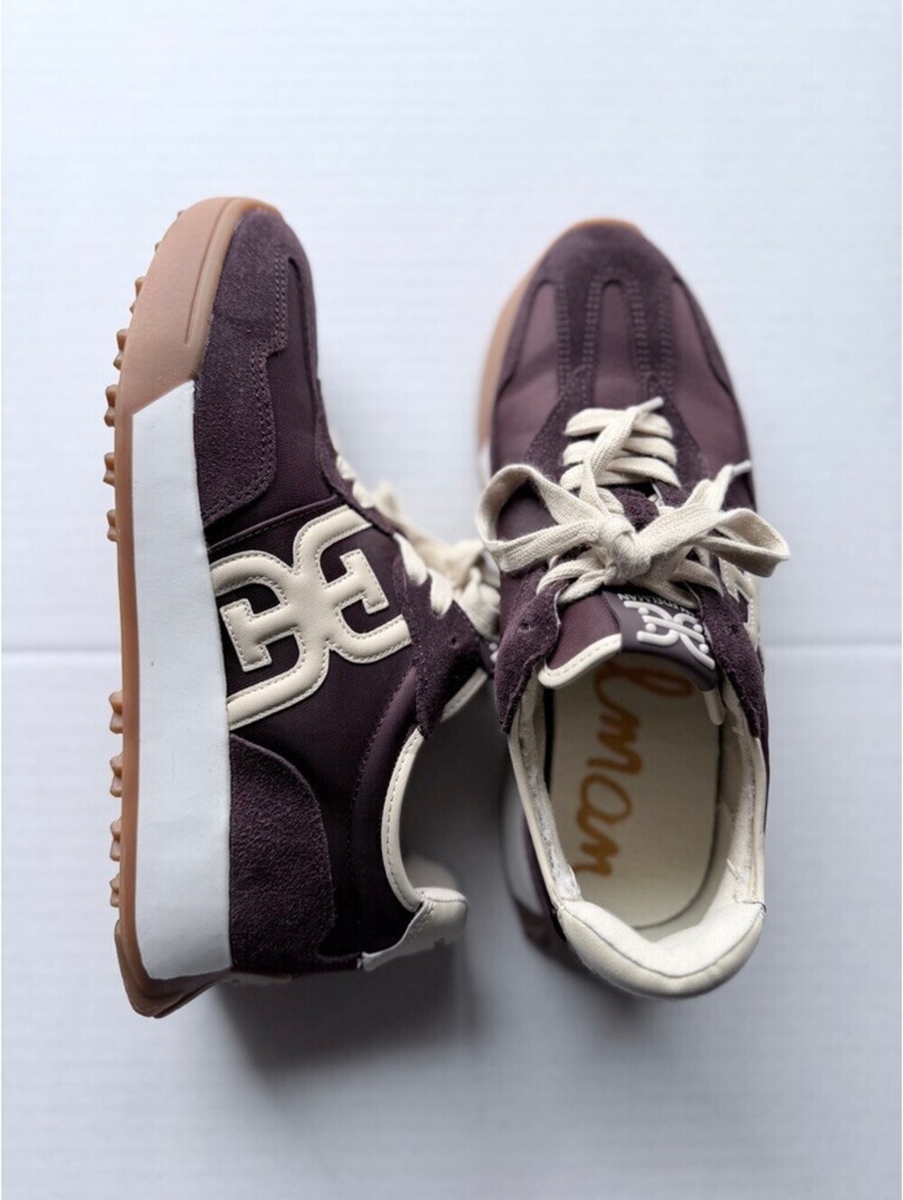Sam Edelman Women's Brown Suede and Nylon Sneakers